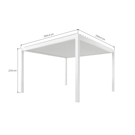 Biała pergola ogrodowa 3m x 4m Velaro