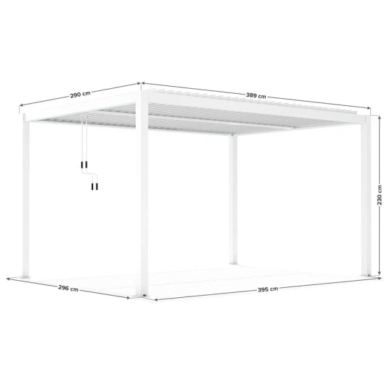 Biała pergola ogrodowa 3m x 4m Velaro