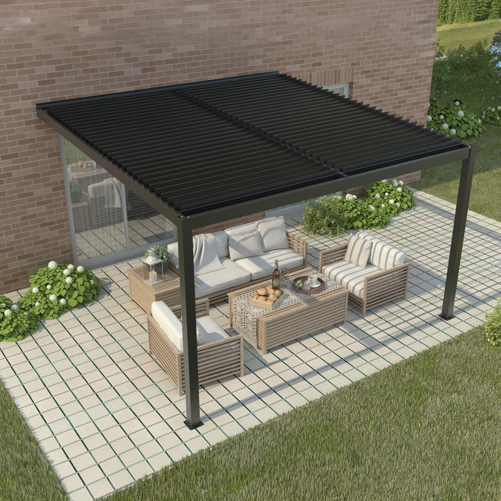 Pergola ogrodowa z regulacją dachu