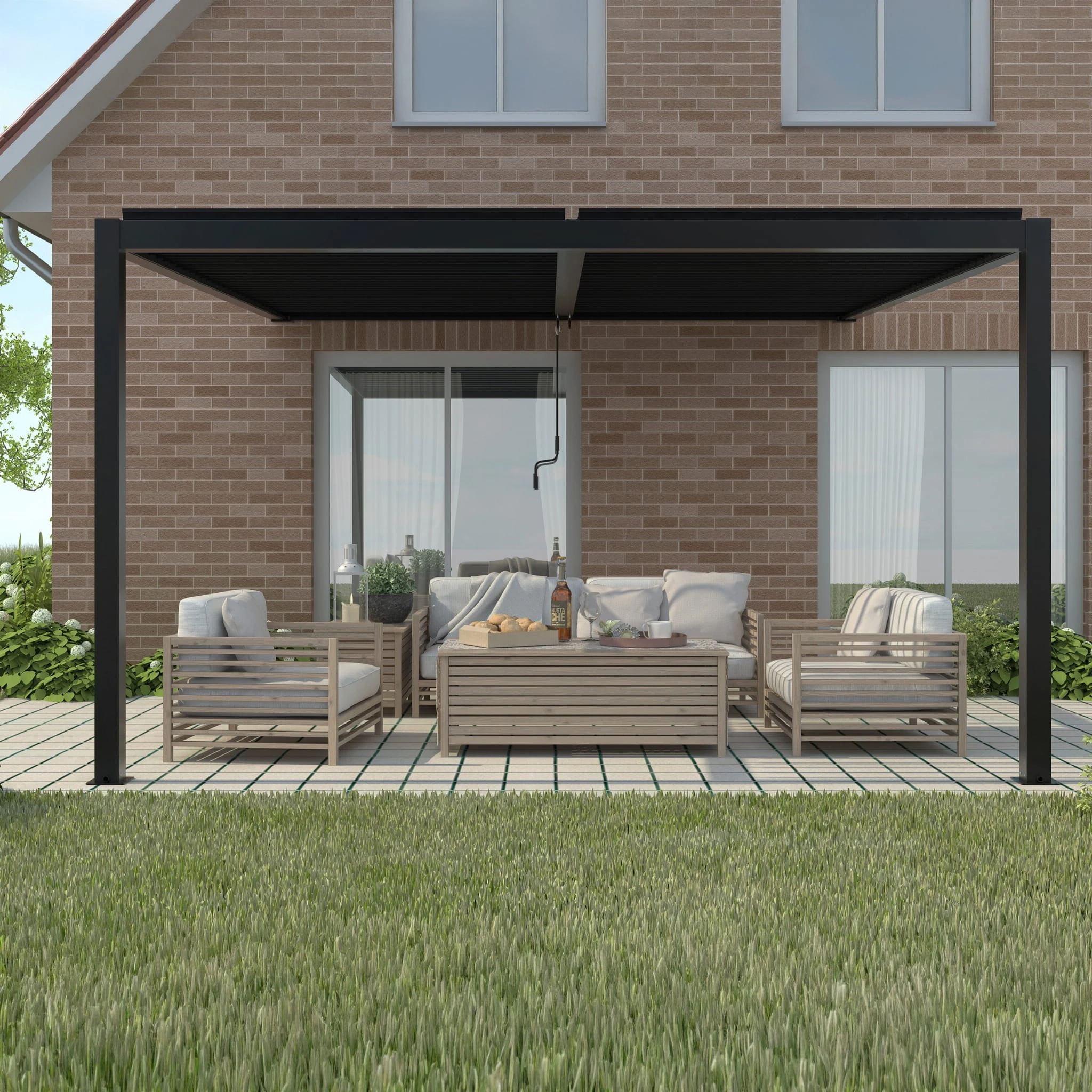 Pergola ogrodowa z regulacją dachu