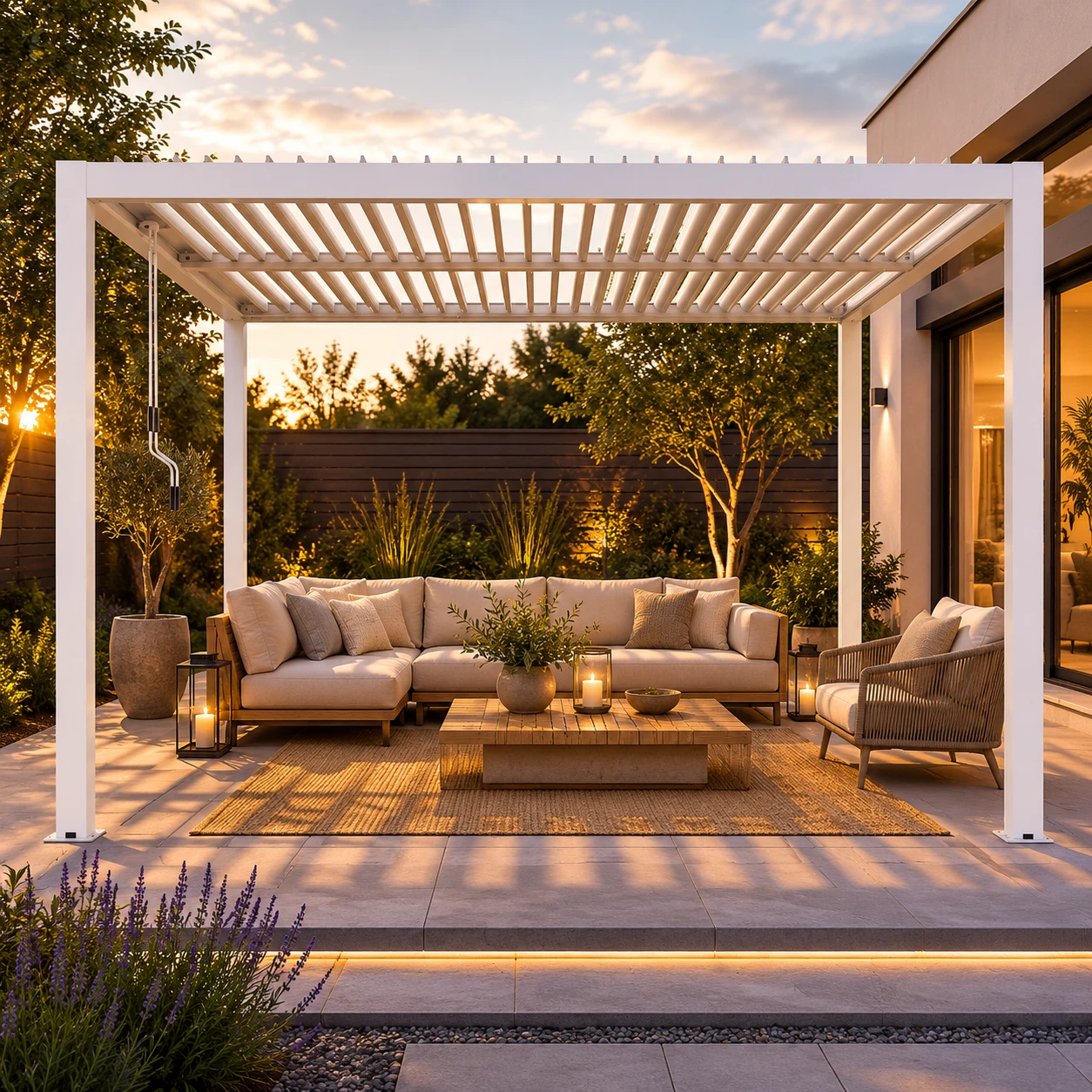 Pergola ogrodowa z regulacją dachu