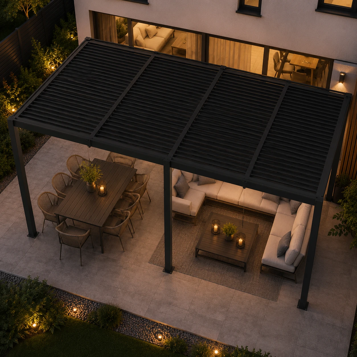 Pergola ogrodowa z regulacją dachu