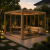Pergola ogrodowa 4x4 Velaro kolor drewna, elektryczny dach, z oświetleniem LED
