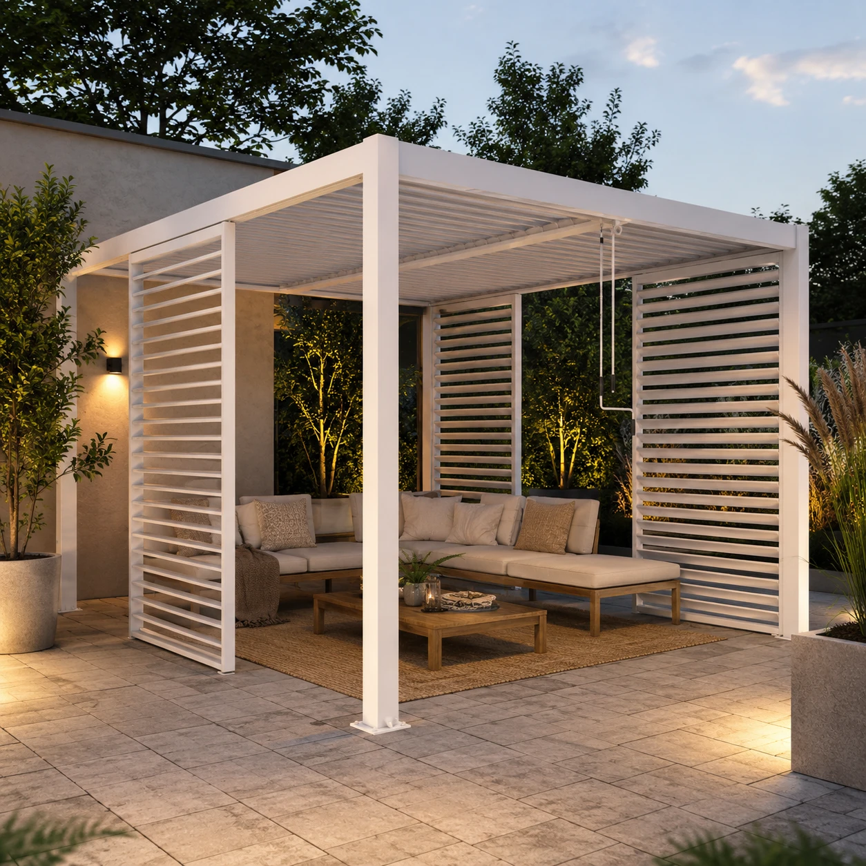 Pergola ogrodowa z regulacją dachu