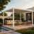 Ogrodowa pergola 3m x 4m aluminiowa VELARO biała, manualny dach, oświetlenie LED