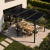 Ogrodowa pergola 7,8 x 4 x 2,3 m aluminiowa VELARO czarna, elektryczny dach, oświetlenie LED