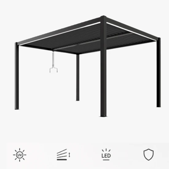 Ogrodowa pergola 3 x 4 x 2,3 m aluminiowa VELARO czarna, manualny dach, oświetlenie LED.png