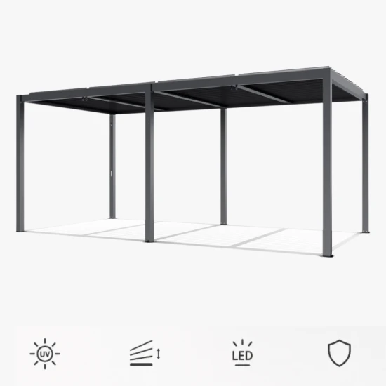 Ogrodowa pergola 5,8 x 3 x 2,3 m aluminiowa VELARO czarna, manualny dach, oświetlenie LED.png