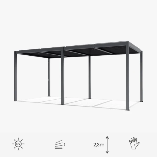Ogrodowa pergola 5,8 x 4 x 2,3 m aluminiowa VELARO czarna, manualny dach.png