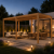 Ogrodowa pergola 5,8 x 3 x 2,3m aluminiowa VELARO kolor drewna, manualny dach, oświetlenie LED